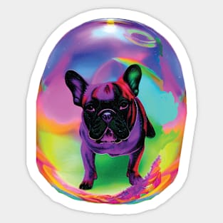 Frenchie in Giant Bubble Sticker